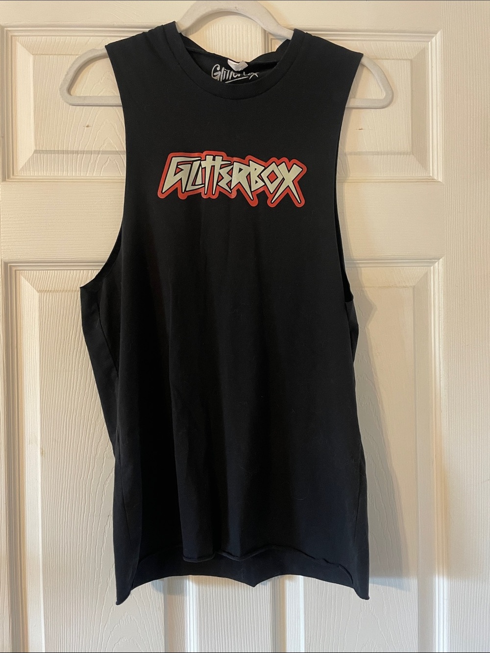 Black Graphic Muscle Tank Top